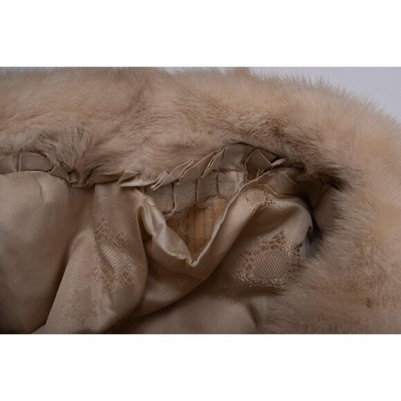 Vintage Cropped Rabbit Fur Blonde Jacket Coat - Picture 6 of 8